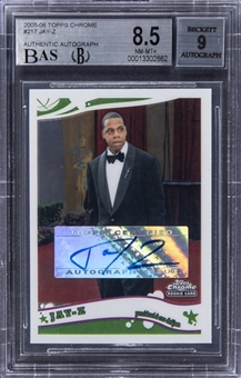2006 Topps Chrome #217 Jay-Z Signed Rookie Card - BGS NM-MT+ 8.5/BGS 9